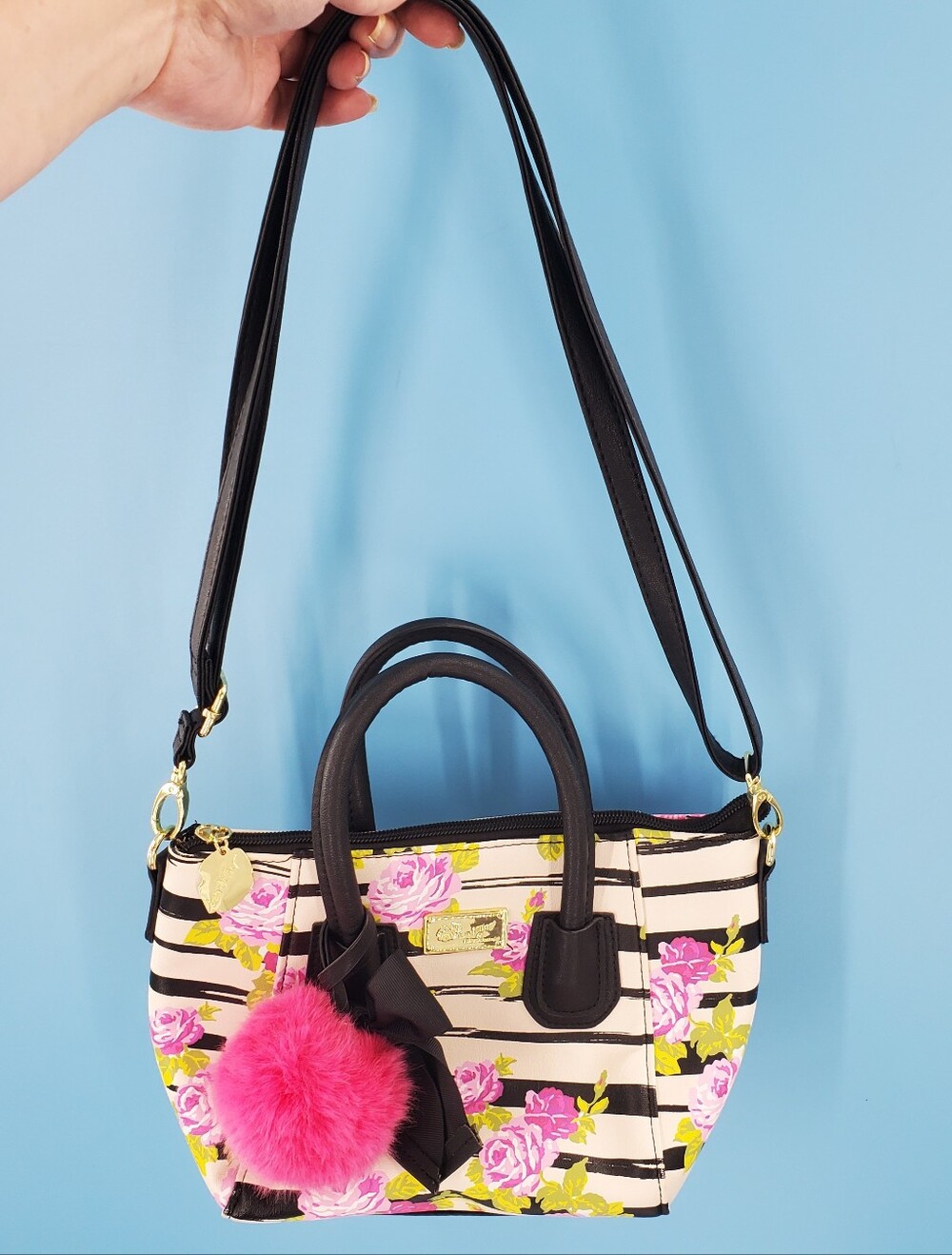 Betsey Johnson shoulder bag with purse charms